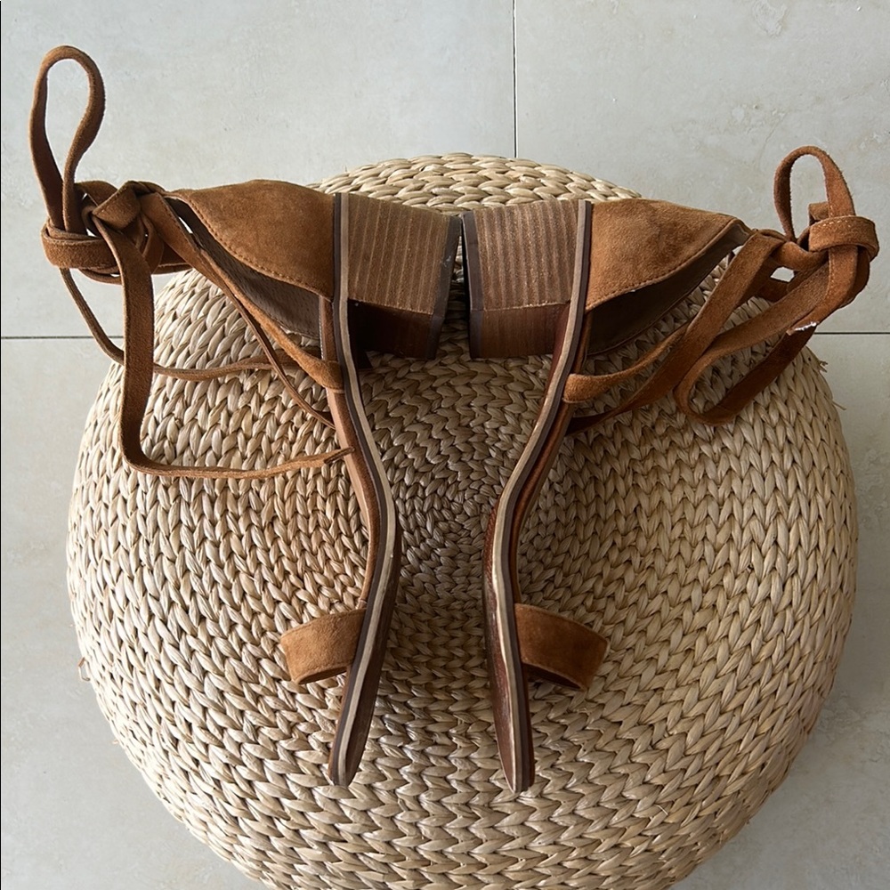 Steve Madden Tan Sandals with Ankle Tie - Picture 8 of 9